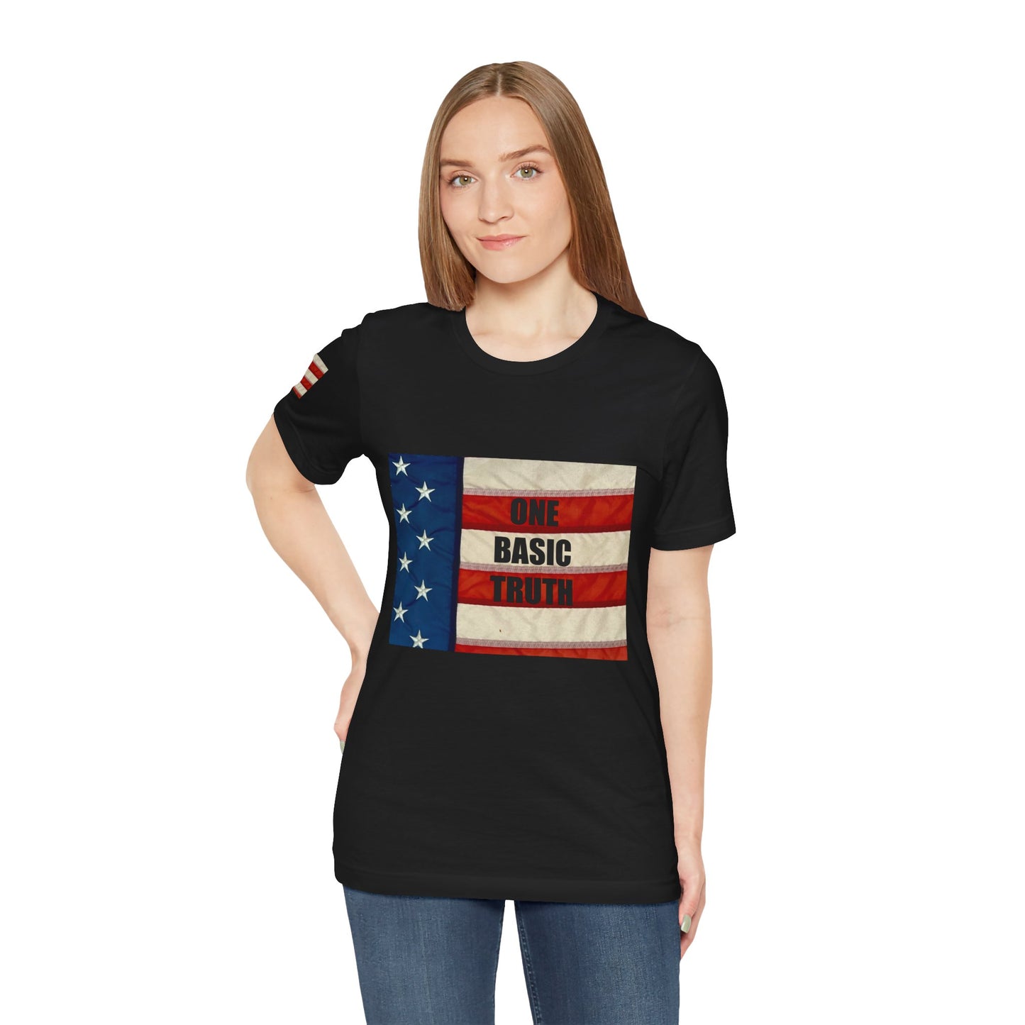 ONE BASIC TRUTH Flag Tee (2-Sided + Sleeve Print)