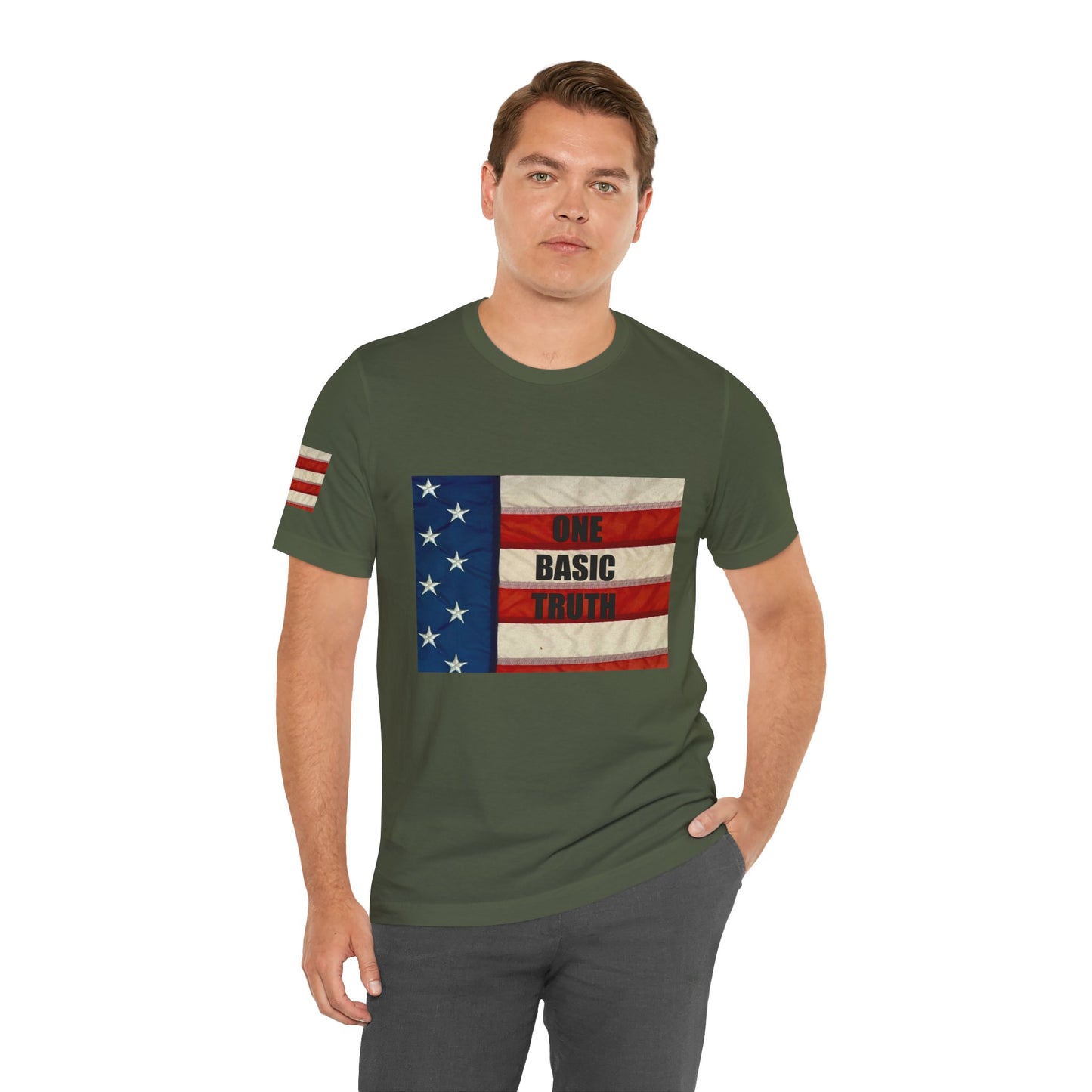 ONE BASIC TRUTH Flag Tee (2-Sided + Sleeve Print)