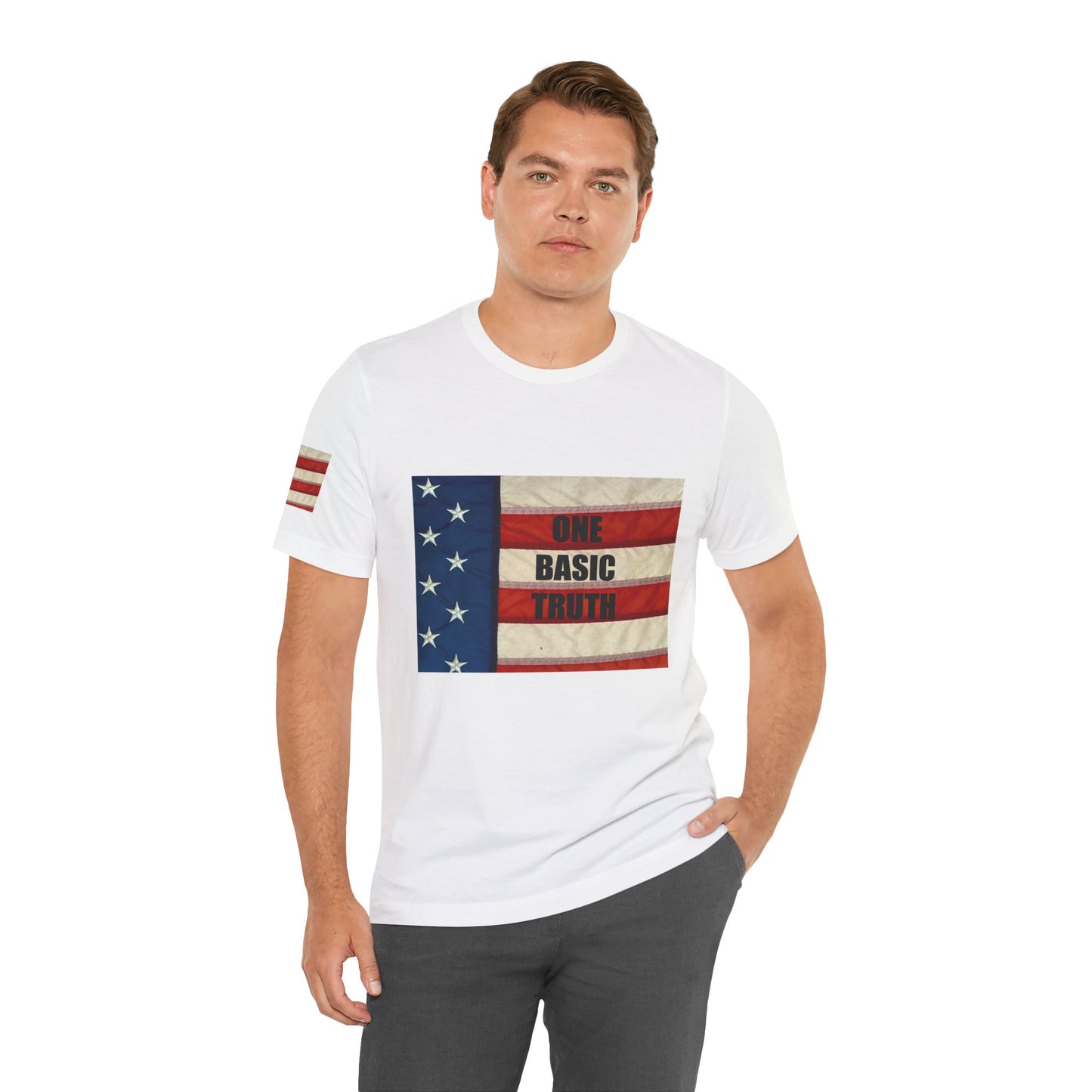 ONE BASIC TRUTH Flag Tee (2-Sided + Sleeve Print)