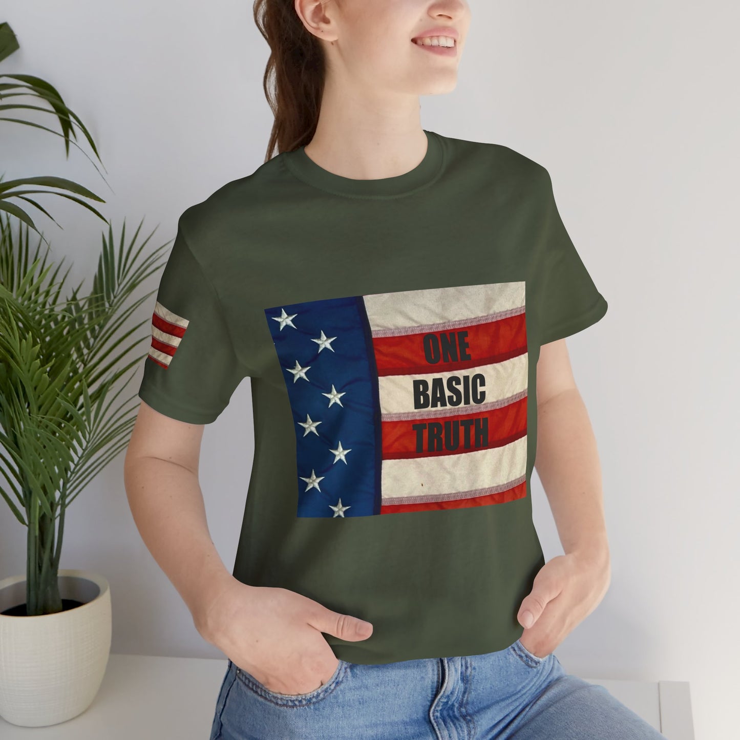 ONE BASIC TRUTH Flag Tee (2-Sided + Sleeve Print)