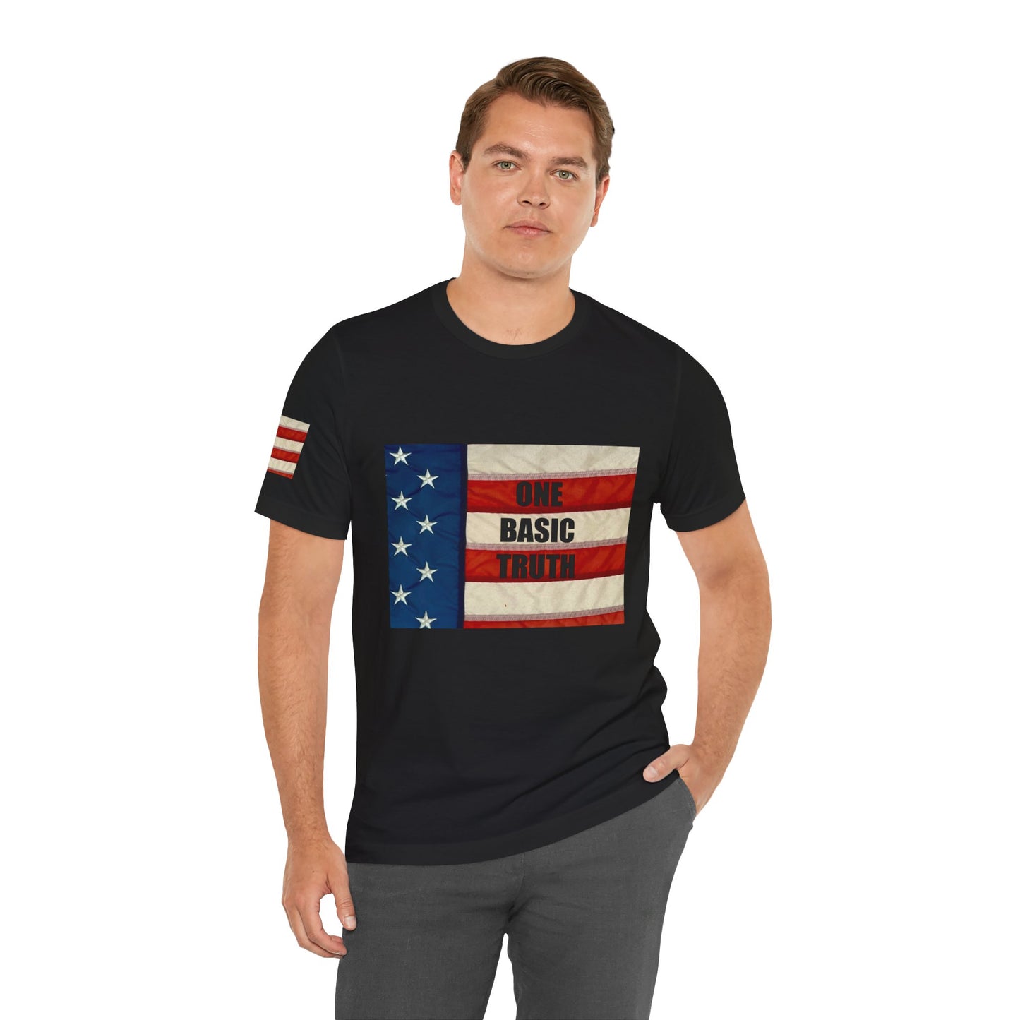 ONE BASIC TRUTH Flag Tee (2-Sided + Sleeve Print)