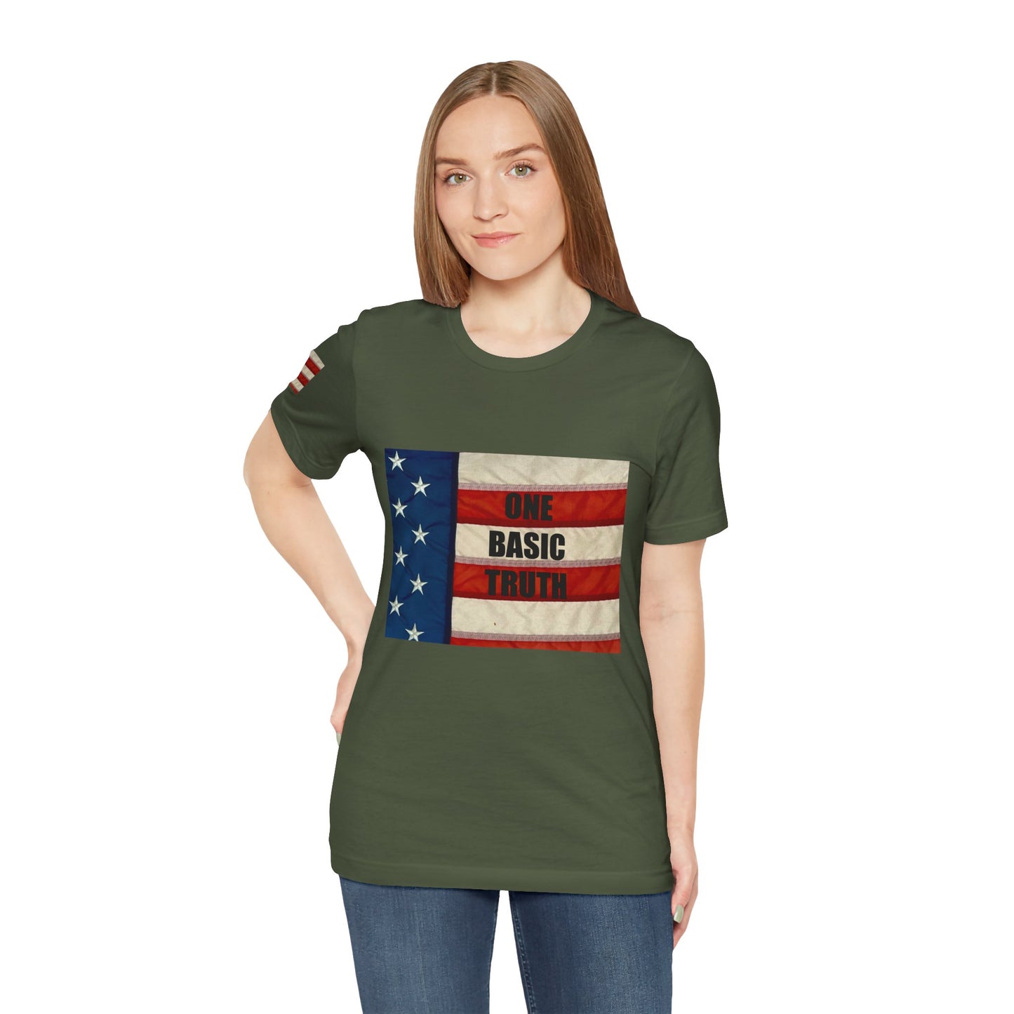 ONE BASIC TRUTH Flag Tee (2-Sided + Sleeve Print)