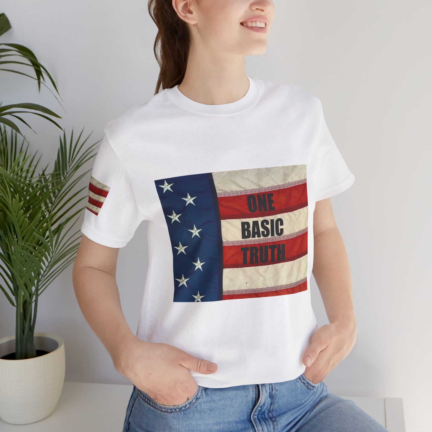 ONE BASIC TRUTH Flag Tee (2-Sided + Sleeve Print)