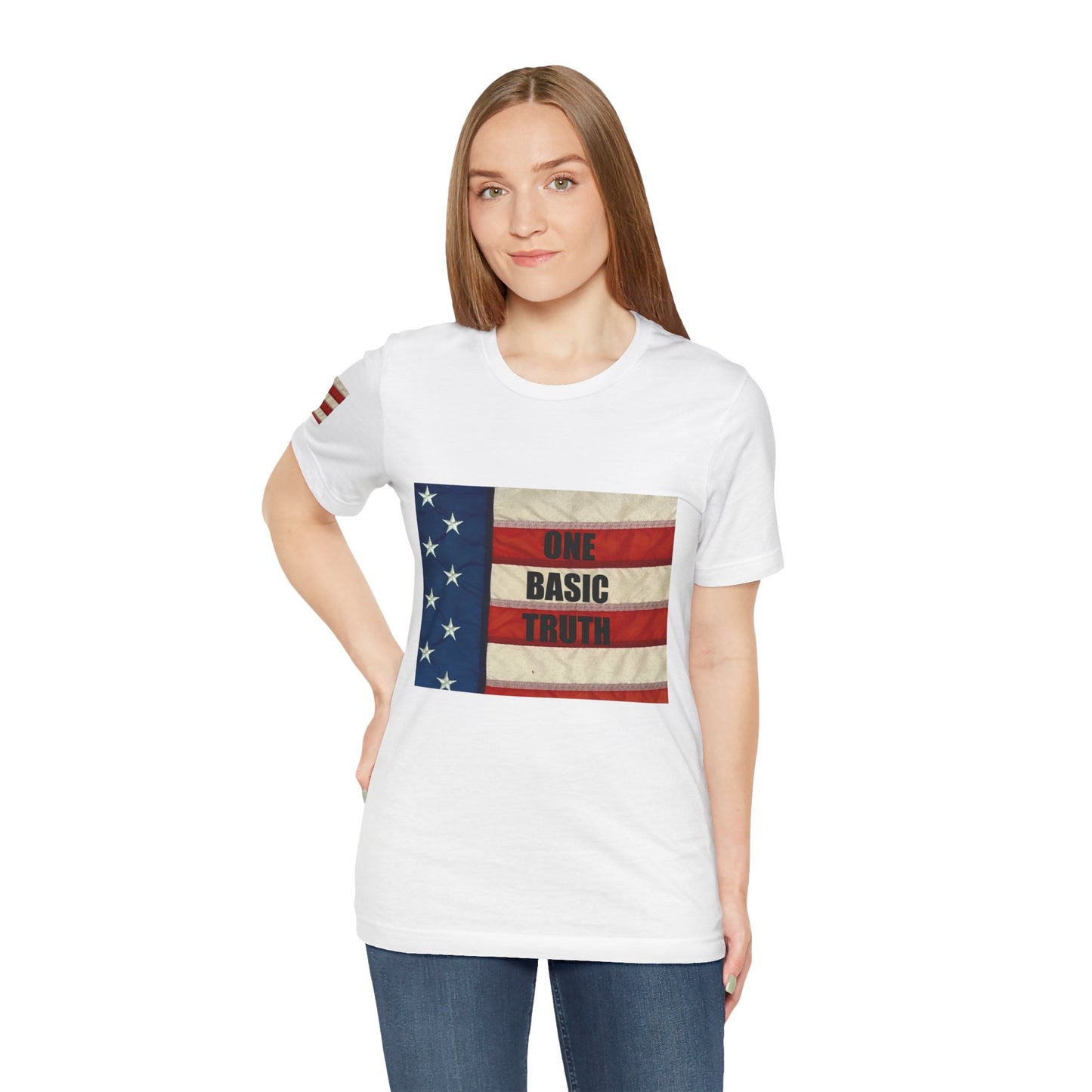 ONE BASIC TRUTH Flag Tee (2-Sided + Sleeve Print)